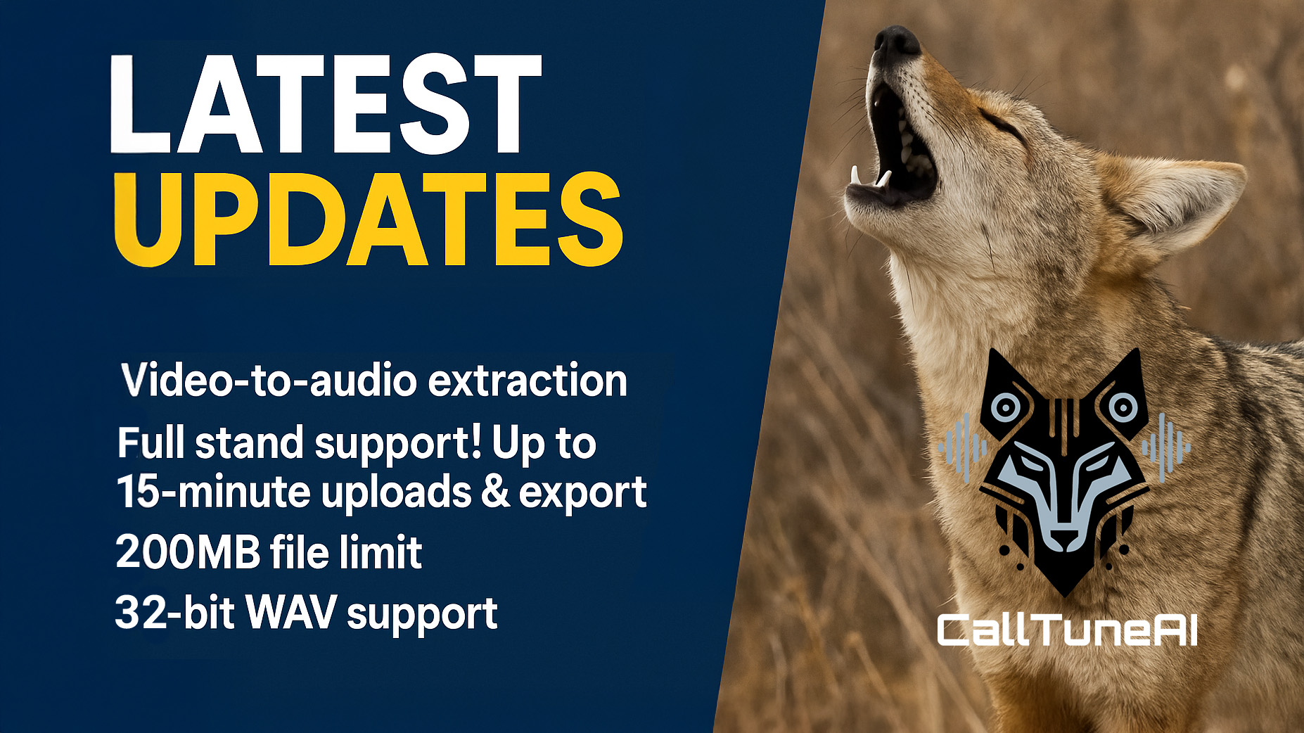 Major Update: Video Upload, 32-Bit WAV Support, 15-Minute Exports & More